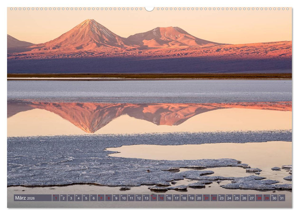 Atacama: Karge Wüste, mächtige Vulkane und farbenprächtige Lagunen (CALVENDO Wandkalender 2026)
