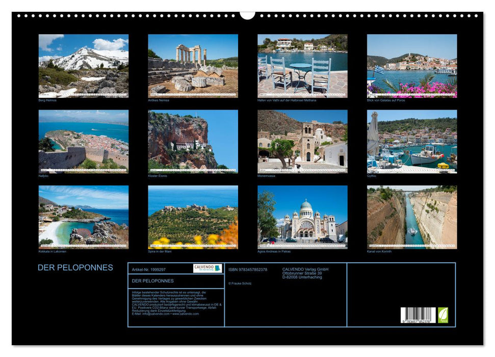 DER PELOPONNES (CALVENDO Wandkalender 2026)