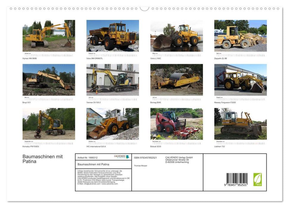 Baumaschinen mit Patina (CALVENDO Wandkalender 2026)