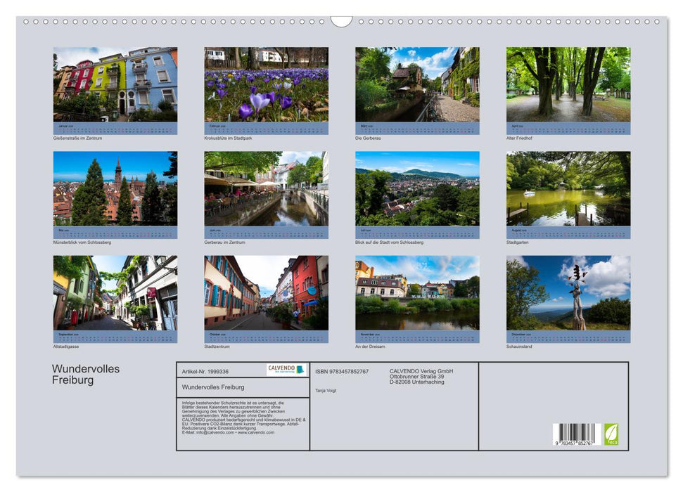 Wundervolles Freiburg (CALVENDO Wandkalender 2026)