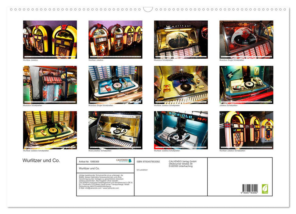 Wurlitzer und Co. (CALVENDO Wandkalender 2026)