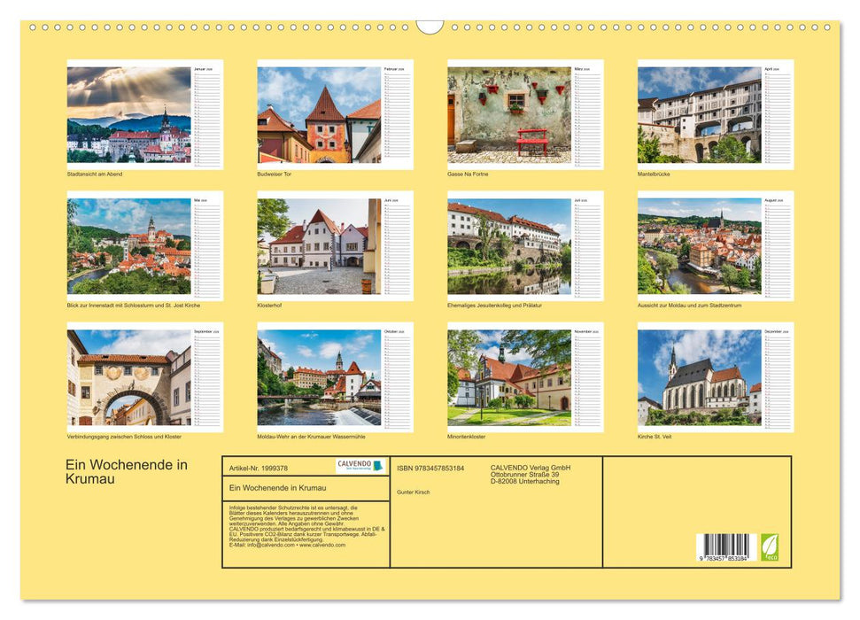 Ein Wochenende in Krumau (CALVENDO Wandkalender 2026)