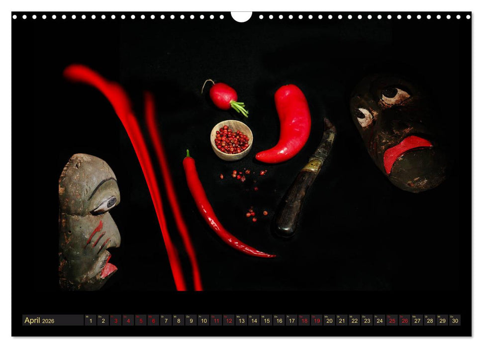 Scharfe Chili Fantasien - Creative Food Design (CALVENDO Wandkalender 2026)