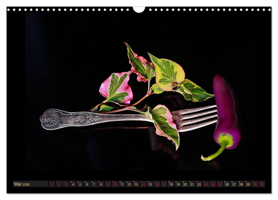 Scharfe Chili Fantasien - Creative Food Design (CALVENDO Wandkalender 2026)