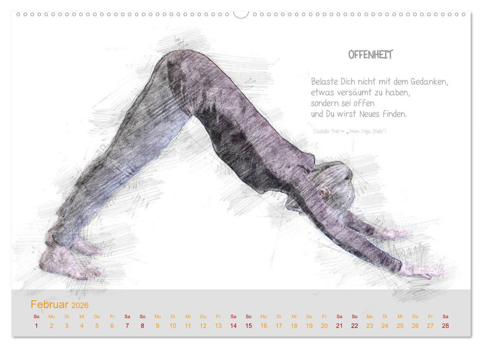 YOGA Inspirationen mit Texten zum Nachdenken (CALVENDO Wandkalender 2026)