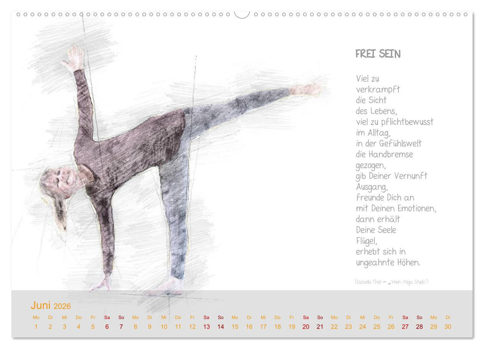 YOGA Inspirationen mit Texten zum Nachdenken (CALVENDO Wandkalender 2026)