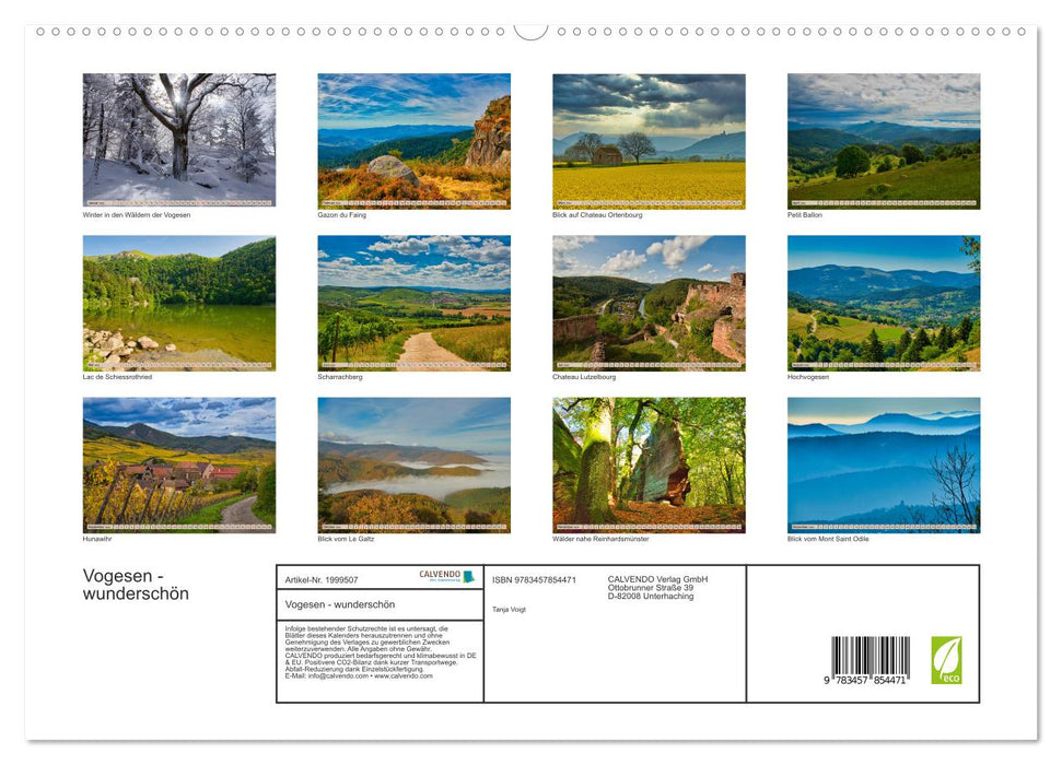 Vogesen - wunderschön (CALVENDO Premium Wandkalender 2026)