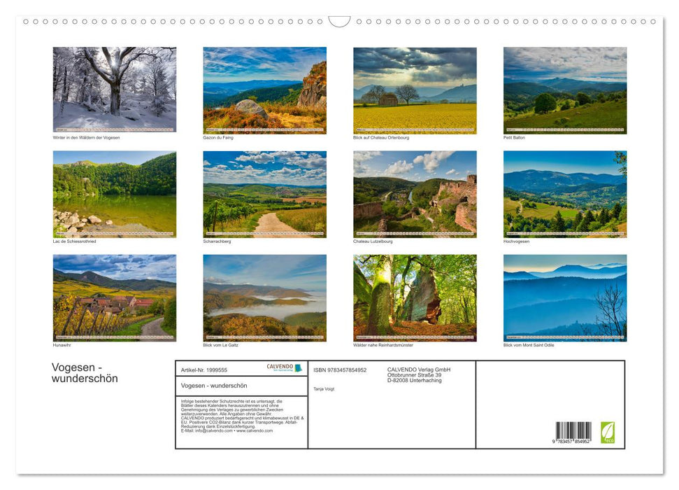 Vogesen - wunderschön (CALVENDO Wandkalender 2026)