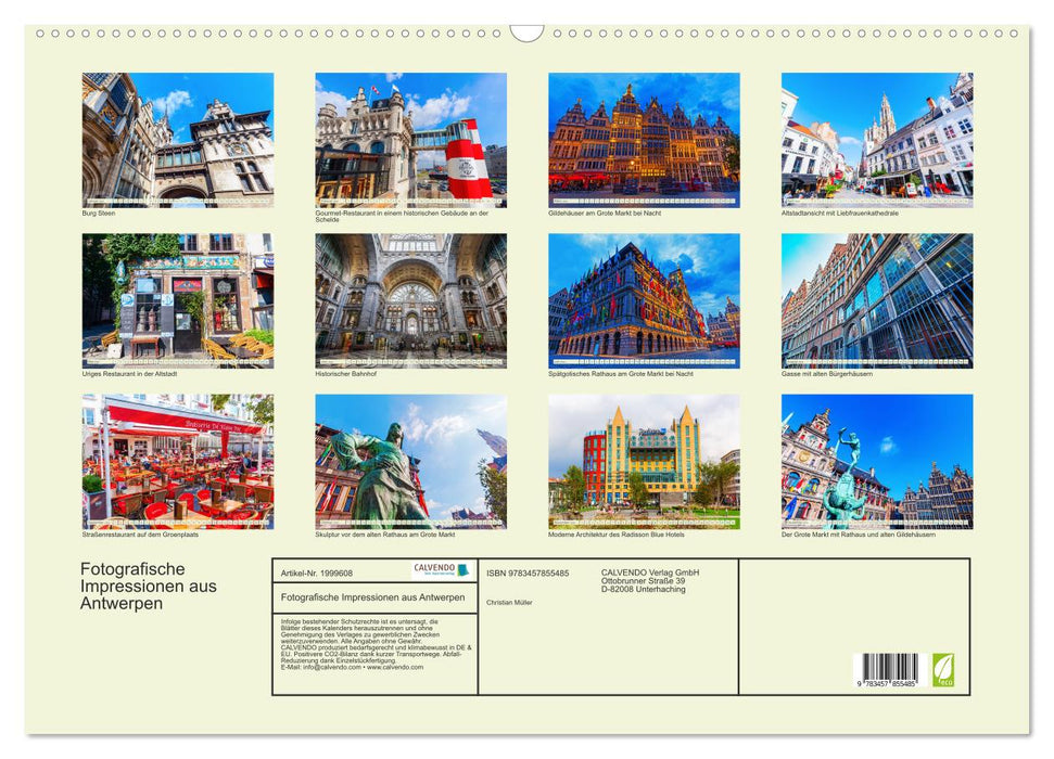 Fotografische Impressionen aus Antwerpen (CALVENDO Wandkalender 2026)