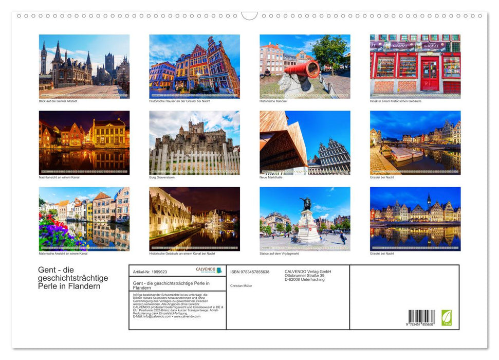 Gent - die geschichtsträchtige Perle in Flandern (CALVENDO Wandkalender 2026)
