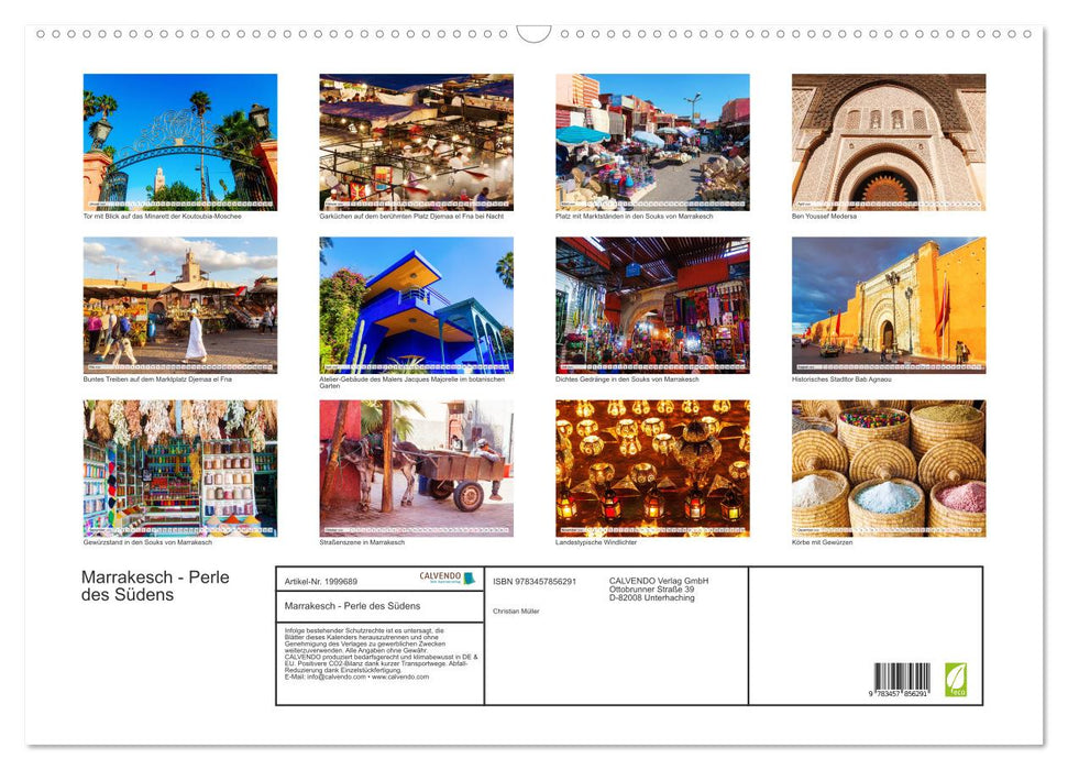 Marrakesch - Perle des Südens (CALVENDO Wandkalender 2026)