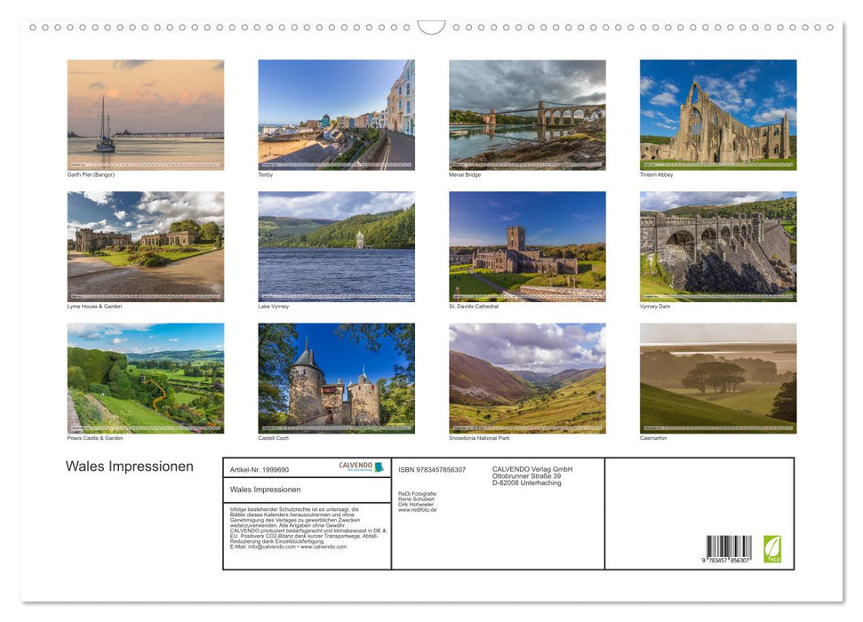 Wales Impressionen (CALVENDO Wandkalender 2026)