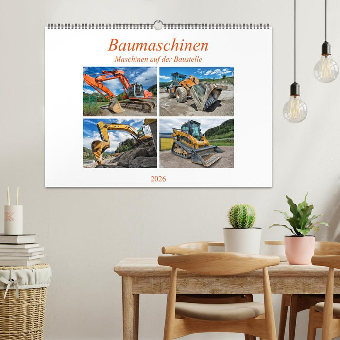 Baumaschinen - Maschinen auf der Baustelle (CALVENDO Wandkalender 2026)