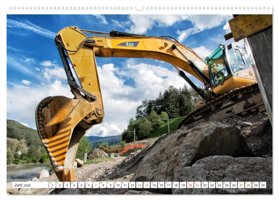 Baumaschinen - Maschinen auf der Baustelle (CALVENDO Wandkalender 2026)