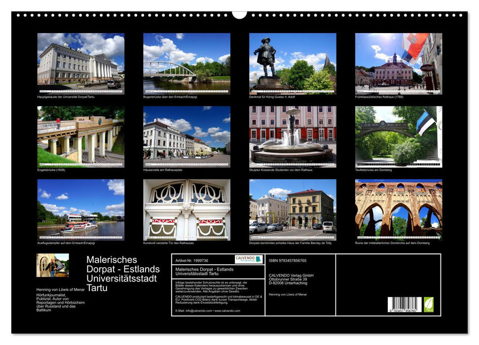 Malerisches Dorpat - Estlands Universitätsstadt Tartu (CALVENDO Wandkalender 2026)