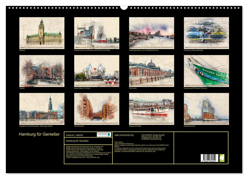 Hamburg für Genießer (CALVENDO Wandkalender 2026)