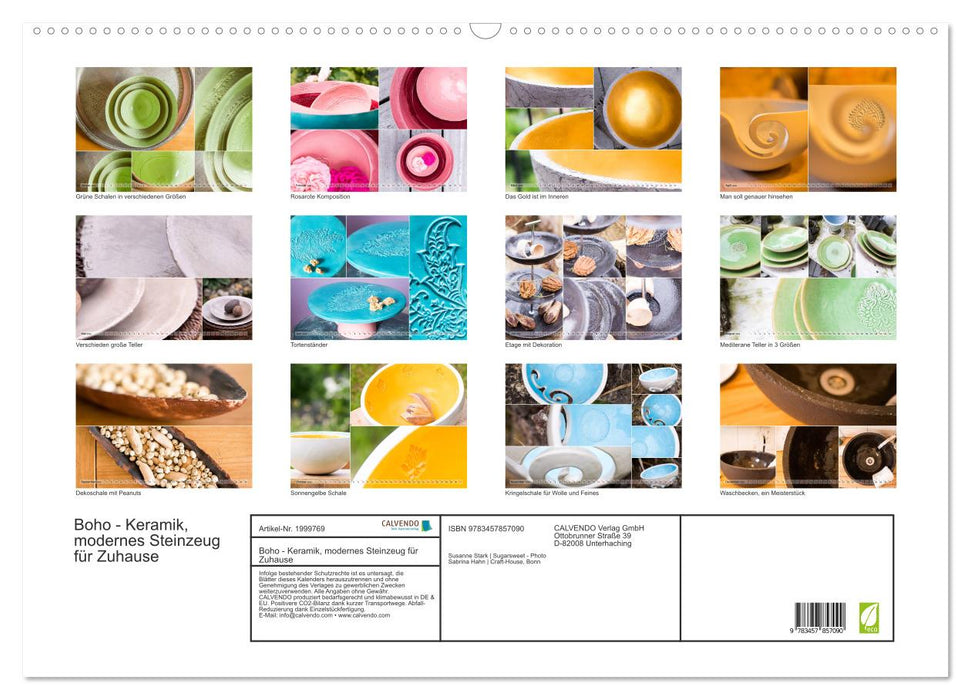 Boho - Keramik, modernes Steinzeug für Zuhause (CALVENDO Wandkalender 2026)