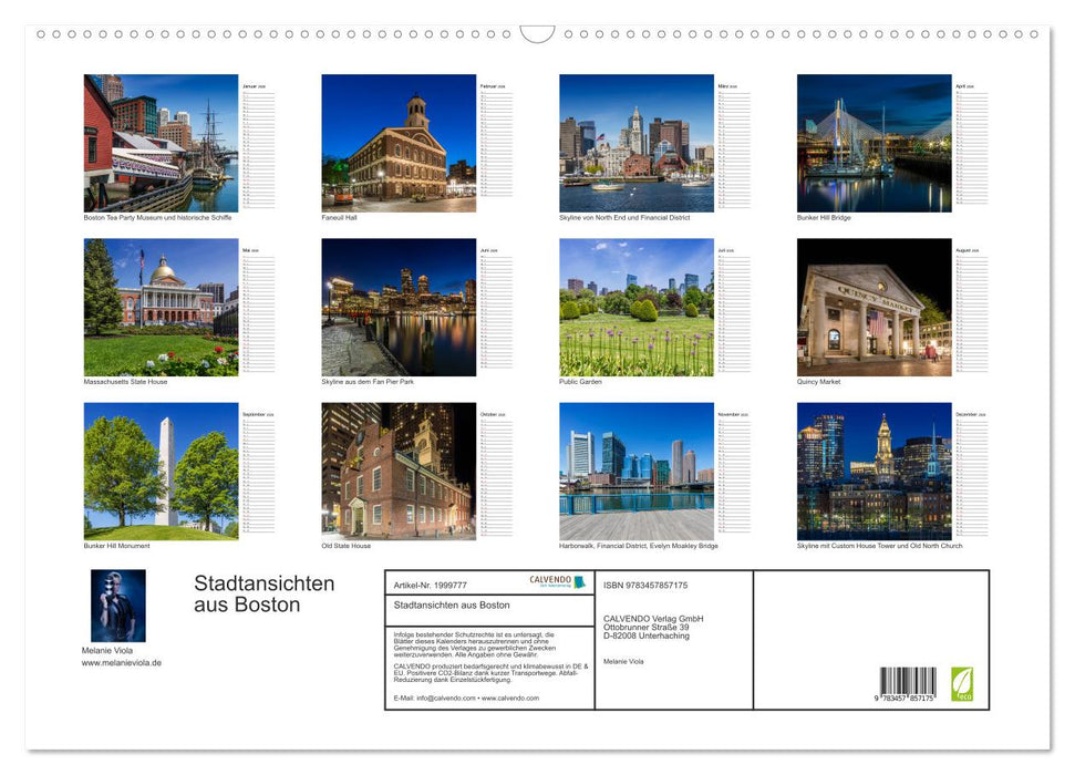 Stadtansichten aus Boston (CALVENDO Wandkalender 2026)