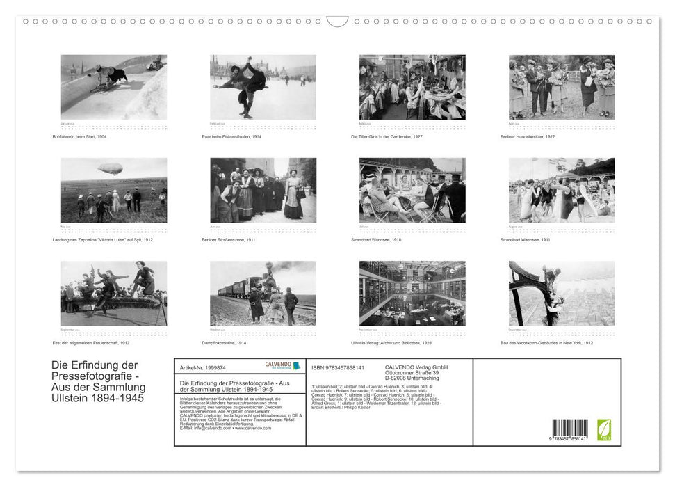 Die Erfindung der Pressefotografie - Aus der Sammlung Ullstein 1894-1945 (CALVENDO Wandkalender 2026)