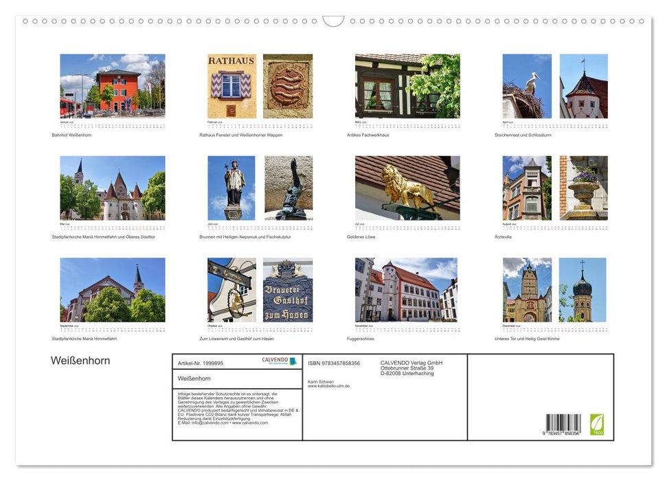 Weißenhorn (CALVENDO Wandkalender 2026)
