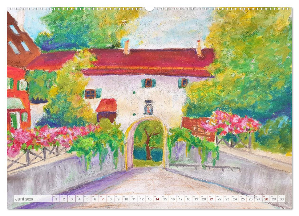 Oberbayern in Farbe - Gemalte Bilder vom Alpenrand (CALVENDO Wandkalender 2026)