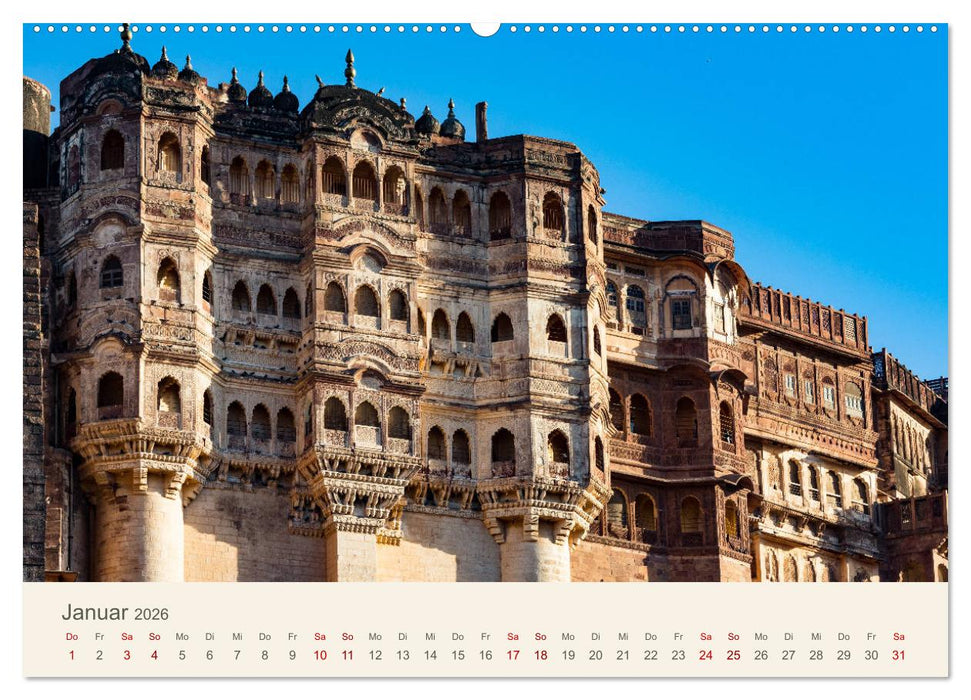 Rajasthan - Architektur im Land der Könige (CALVENDO Wandkalender 2026)