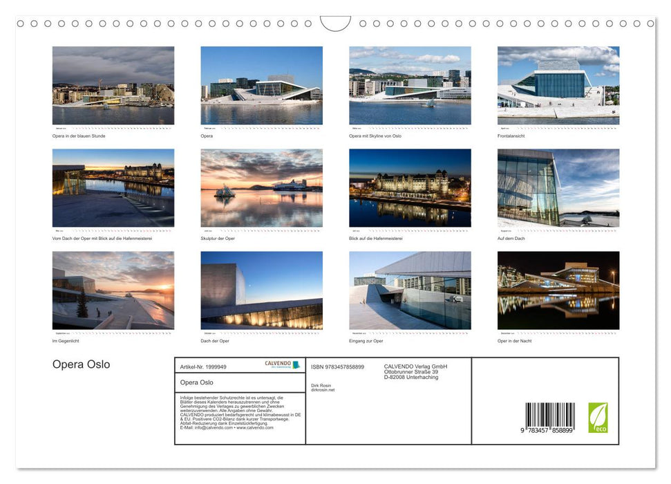 Opera Oslo (CALVENDO Wandkalender 2026)
