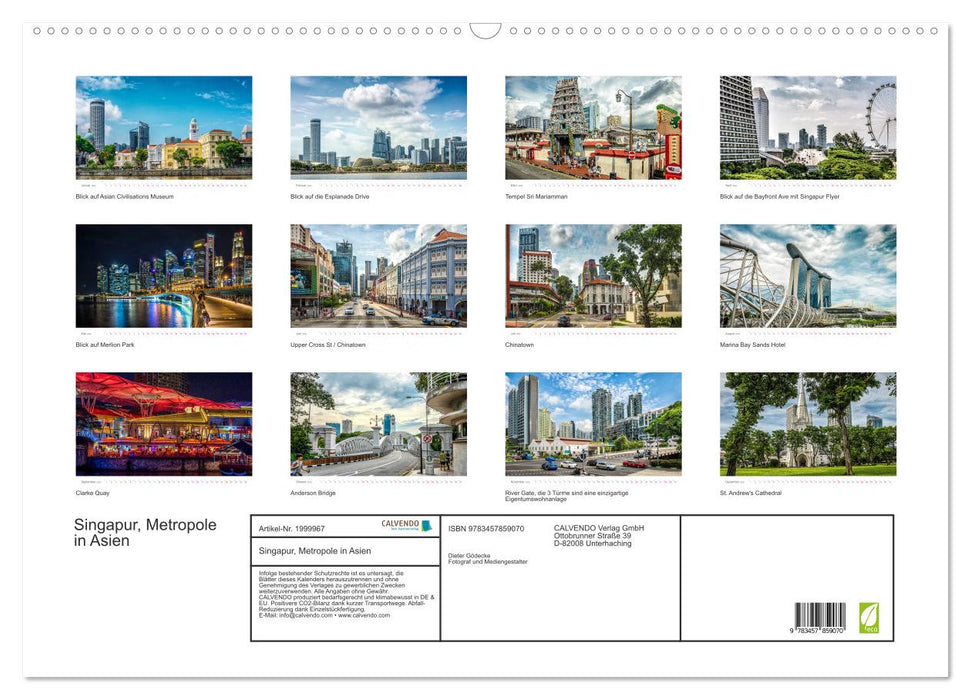Singapur, Metropole in Asien (CALVENDO Wandkalender 2026)