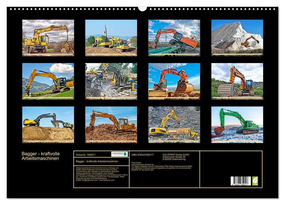 Bagger - kraftvolle Arbeitsmaschinen (CALVENDO Wandkalender 2026)