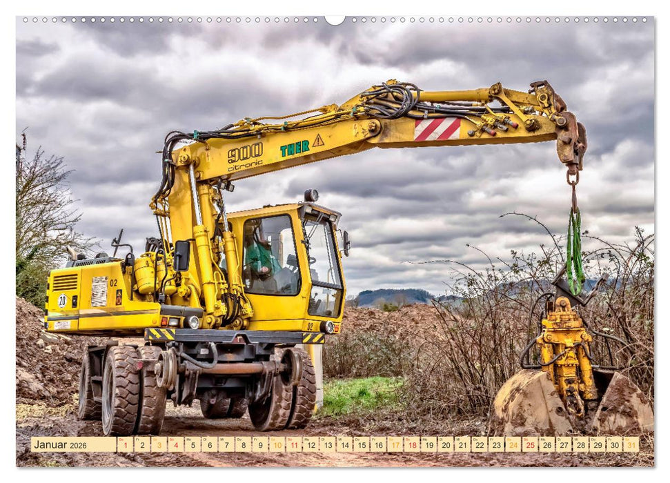 Bagger - kraftvolle Arbeitsmaschinen (CALVENDO Wandkalender 2026)