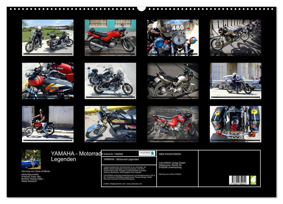 YAMAHA - Motorrad-Legenden (CALVENDO Wandkalender 2026)