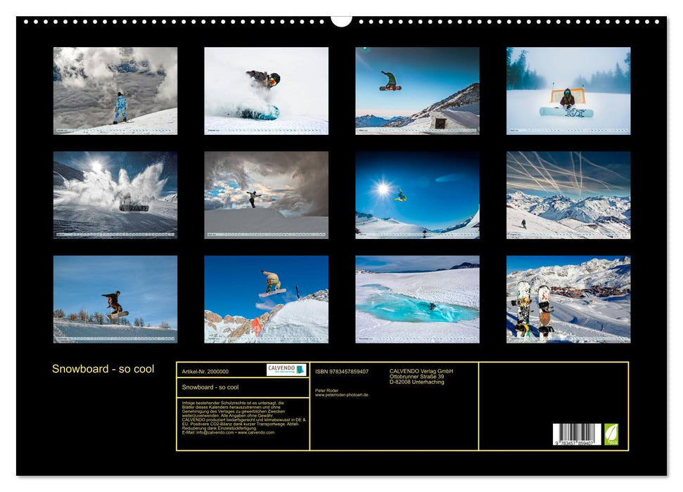 Snowboard - so cool (CALVENDO Wandkalender 2026)