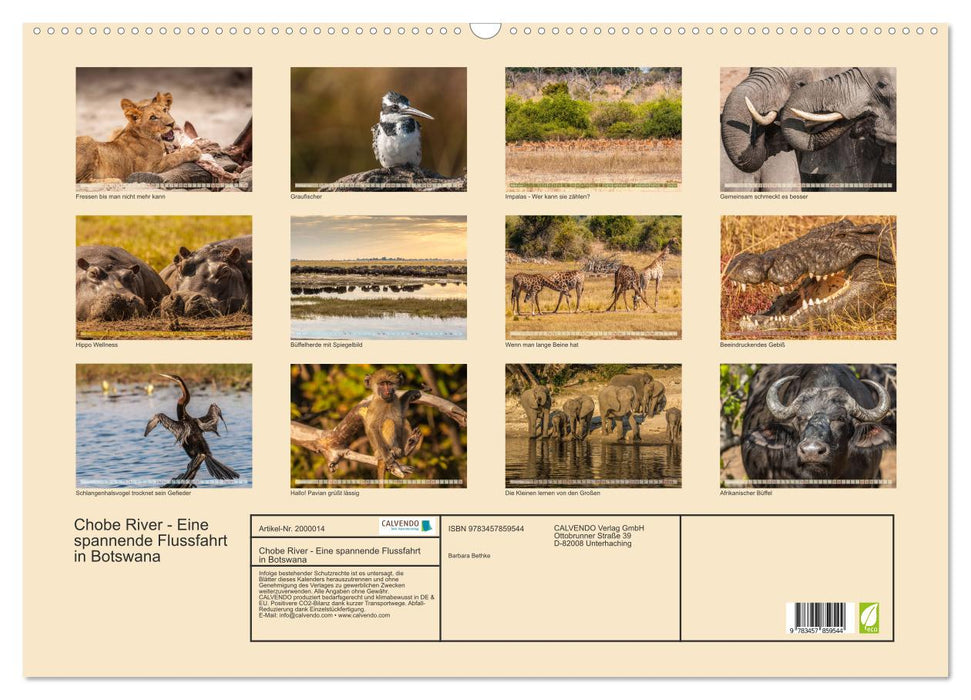 Chobe River - Eine spannende Flussfahrt in Botswana (CALVENDO Wandkalender 2026)