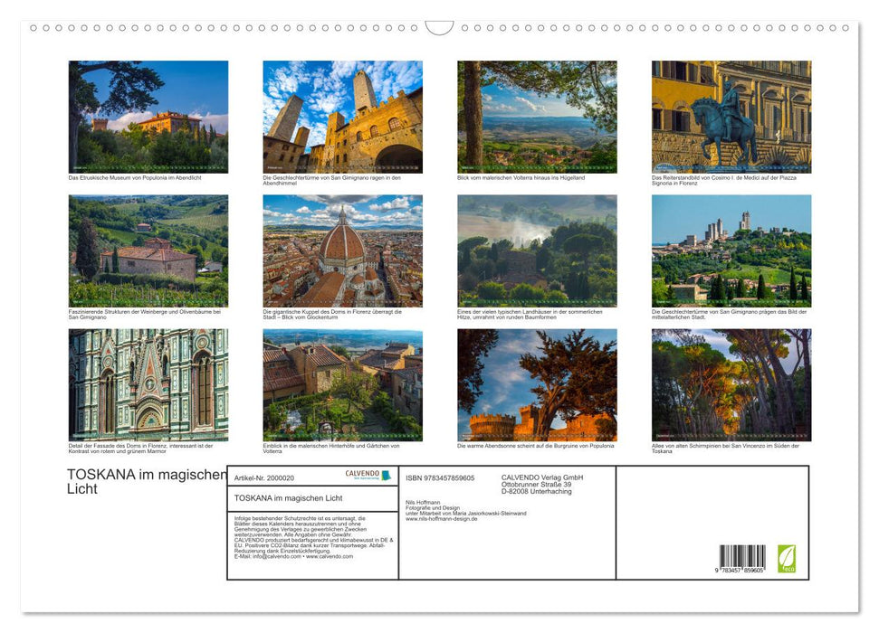 TOSKANA im magischen Licht (CALVENDO Wandkalender 2026)