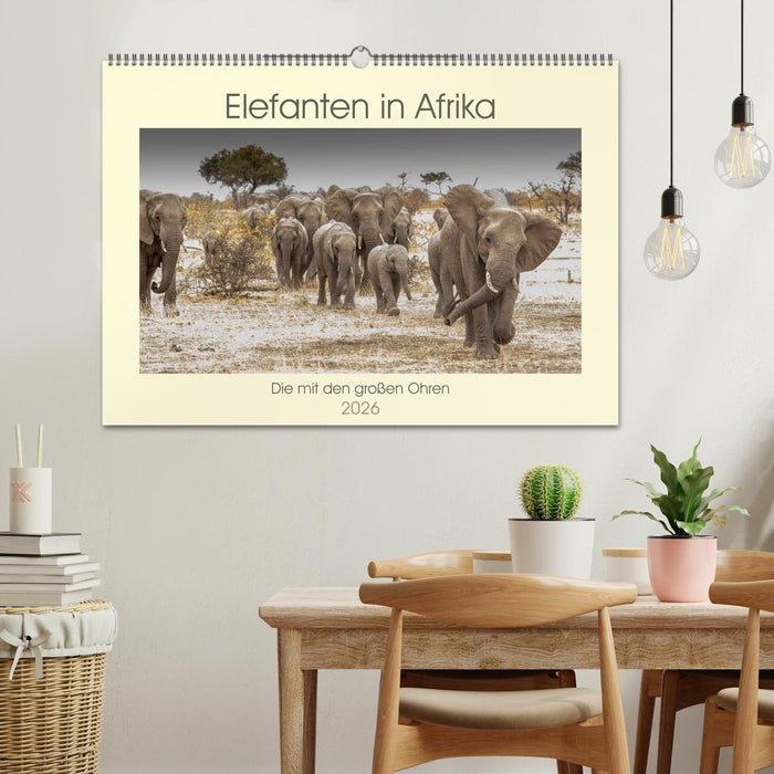 Elefanten in Afrika - Die mit den großen Ohren (CALVENDO Wandkalender 2026)
