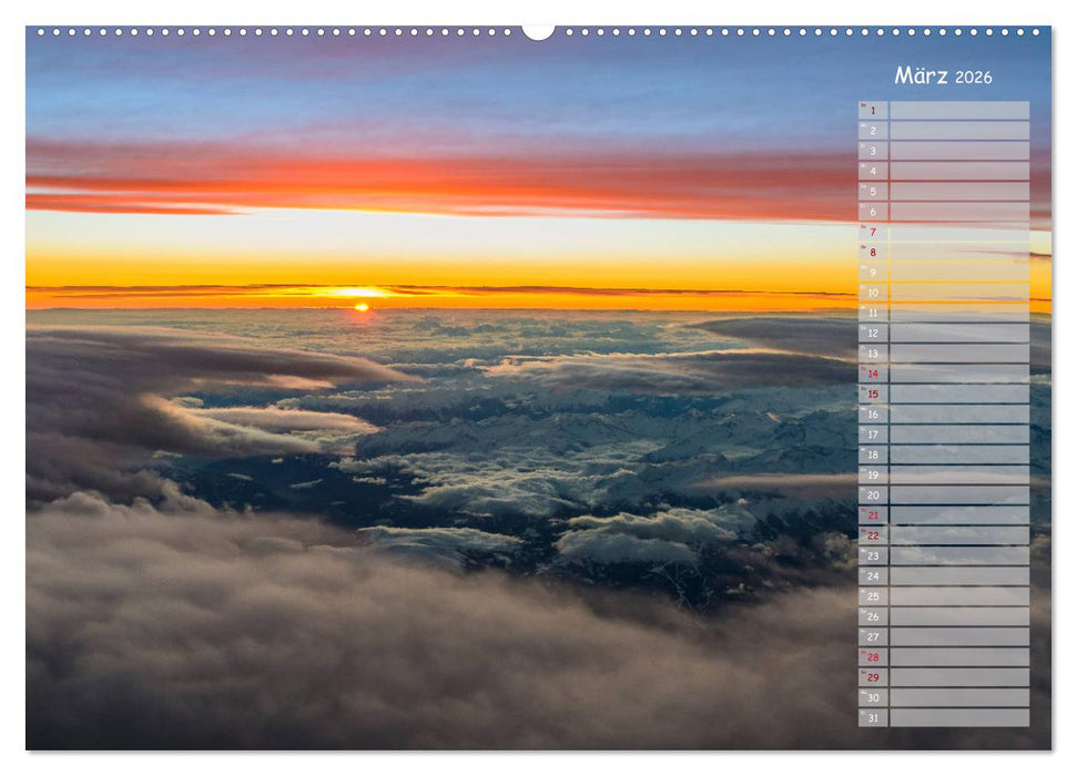 Colours of Flight - Stimmungen über den Wolken (CALVENDO Wandkalender 2026)