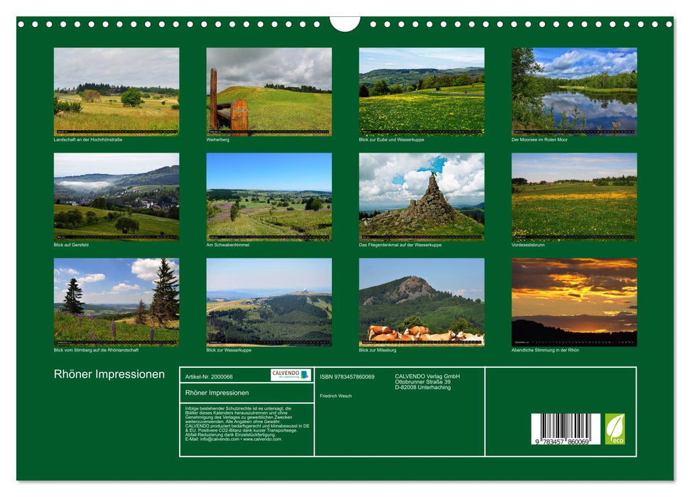 Rhöner Impressionen (CALVENDO Wandkalender 2026)