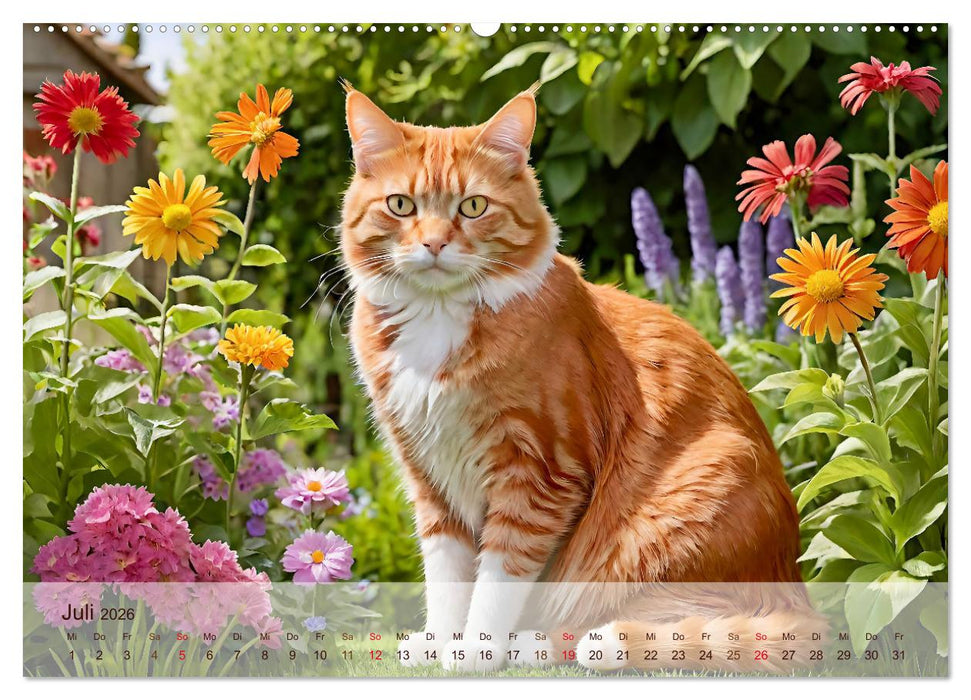Rote Katzen (CALVENDO Premium Wandkalender 2026)