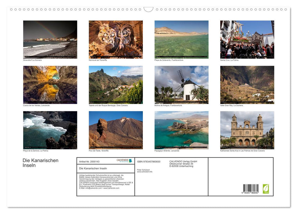 Die Kanarischen Inseln (CALVENDO Wandkalender 2026)