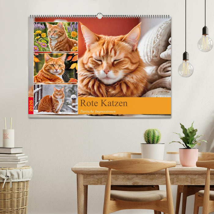 Rote Katzen (CALVENDO Wandkalender 2026)