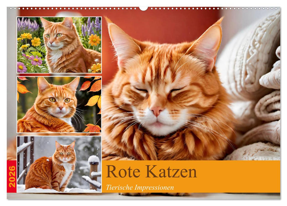 Rote Katzen (CALVENDO Wandkalender 2026)