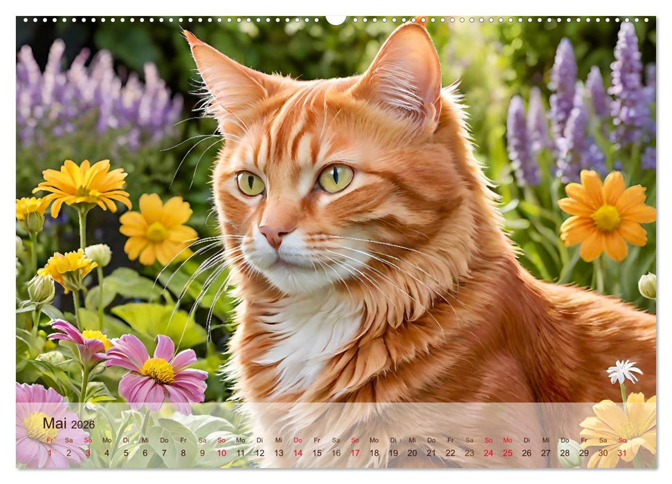 Rote Katzen (CALVENDO Wandkalender 2026)