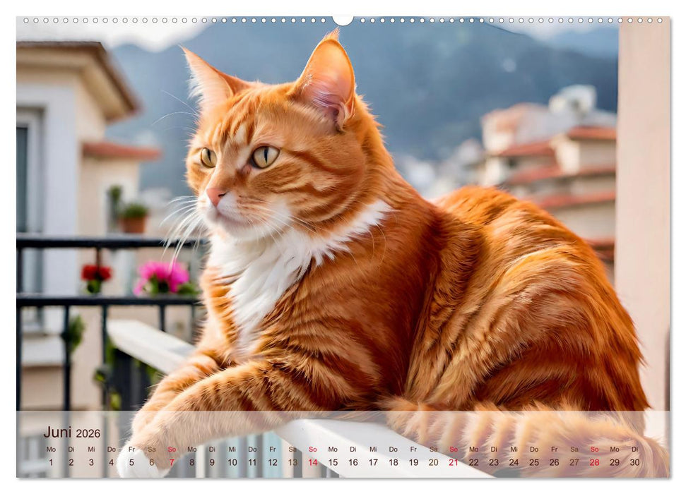 Rote Katzen (CALVENDO Wandkalender 2026)