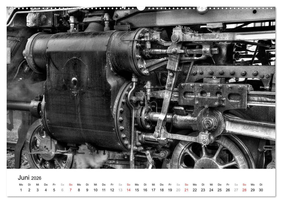 Unter Dampf - Eisenbahnromantik in schwarz-weiß (CALVENDO Wandkalender 2026)