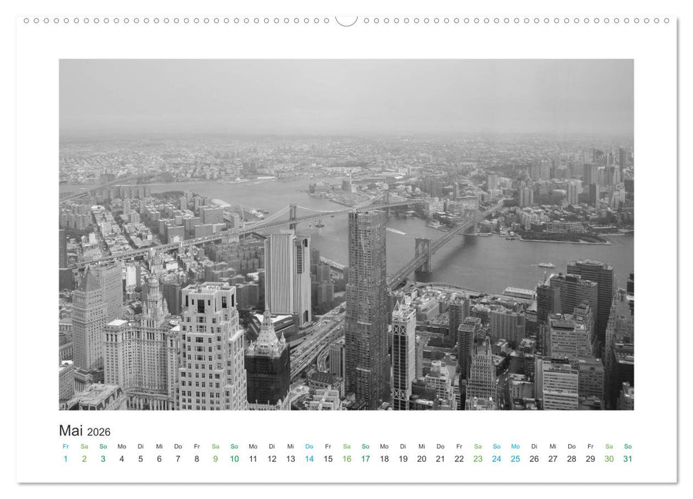 New York in schwarz weiss (CALVENDO Wandkalender 2026)