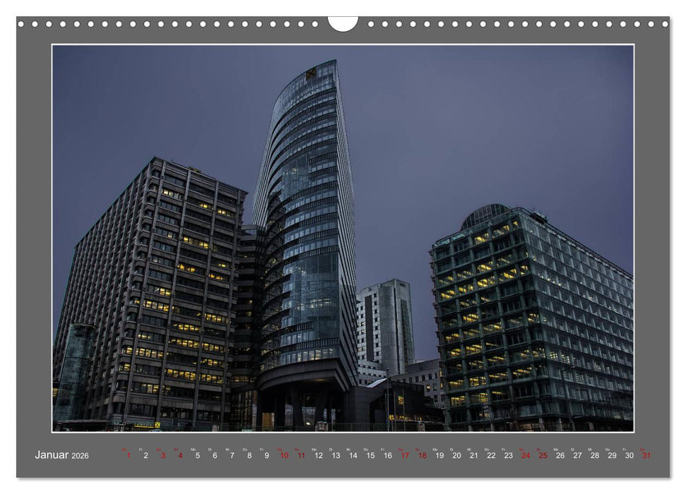 Großstadtabend - Die blaue Stunde in Wien (CALVENDO Wandkalender 2026)