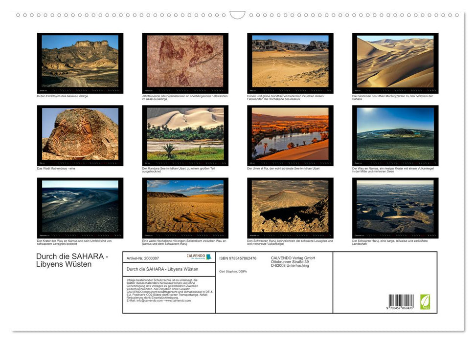 Durch die SAHARA - Libyens Wüsten (CALVENDO Wandkalender 2026)