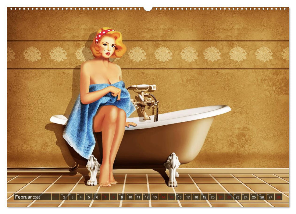 Pin-Up Girls im Retro Style by Mausopardia (CALVENDO Wandkalender 2026)