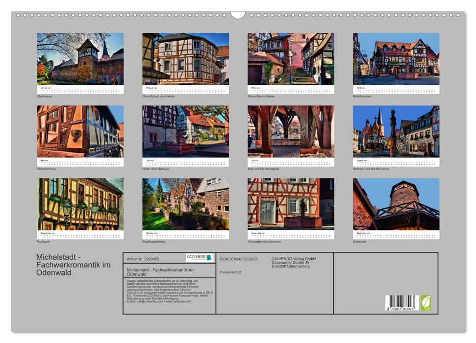 Michelstadt - Fachwerkromantik im Odenwald (CALVENDO Wandkalender 2026)