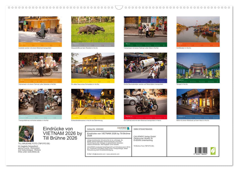 Eindrücke von VIETNAM 2026 by Till Brühne 2026 (CALVENDO Wandkalender 2026)